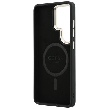 Pouzdro MagSafe pro Samsung Galaxy S26 Ultra S948, Guess, 4G Embossed Ring, hnědé