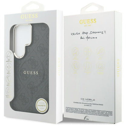 Pouzdro MagSafe pro Samsung Galaxy S26 Ultra S948, Guess, 4G Embossed Ring, černé