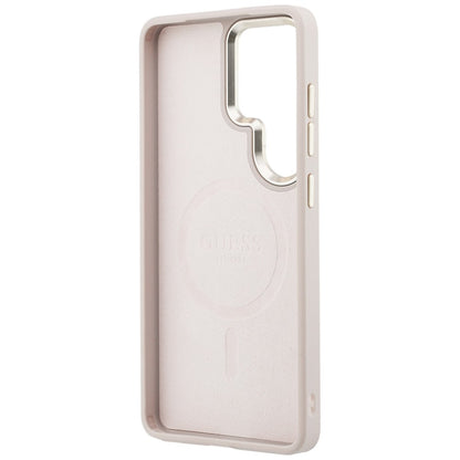 Pouzdro MagSafe pro Samsung Galaxy S26 Ultra S948, Guess, 4G Embossed Ring, Růžové