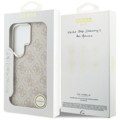 Pouzdro MagSafe pro Samsung Galaxy S26 Ultra S948, Guess, 4G Embossed Ring, Růžové
