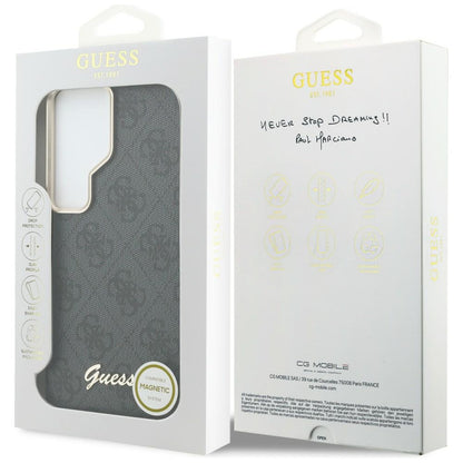 Pouzdro MagSafe pro Samsung Galaxy S26 Ultra S948, Guess, 4G Script Logo, Černá