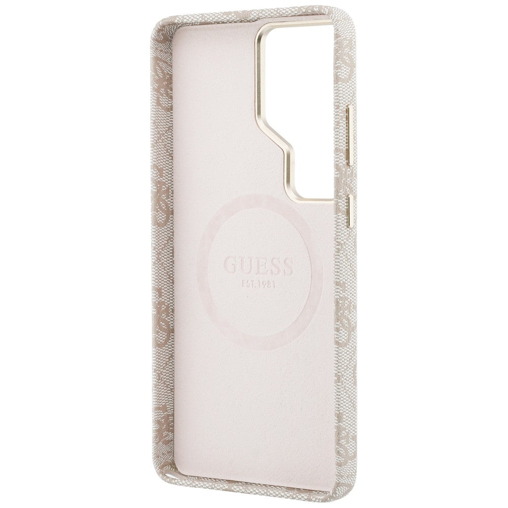 MagSafe Case for Samsung Galaxy S26 Ultra S948, Guess, 4G Script Logo, Pink