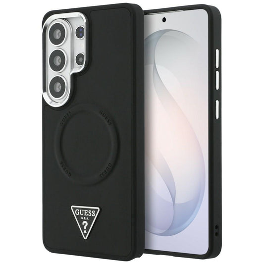 Pouzdro MagSafe pro Samsung Galaxy S26 Ultra S948, Guess, Embossed Ring Triangle Logo, Černá