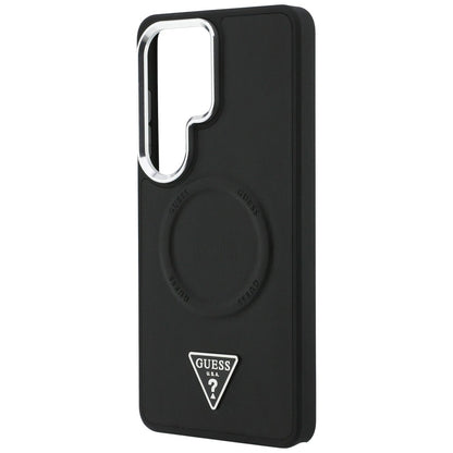 Pouzdro MagSafe pro Samsung Galaxy S26 Ultra S948, Guess, Embossed Ring Triangle Logo, Černá