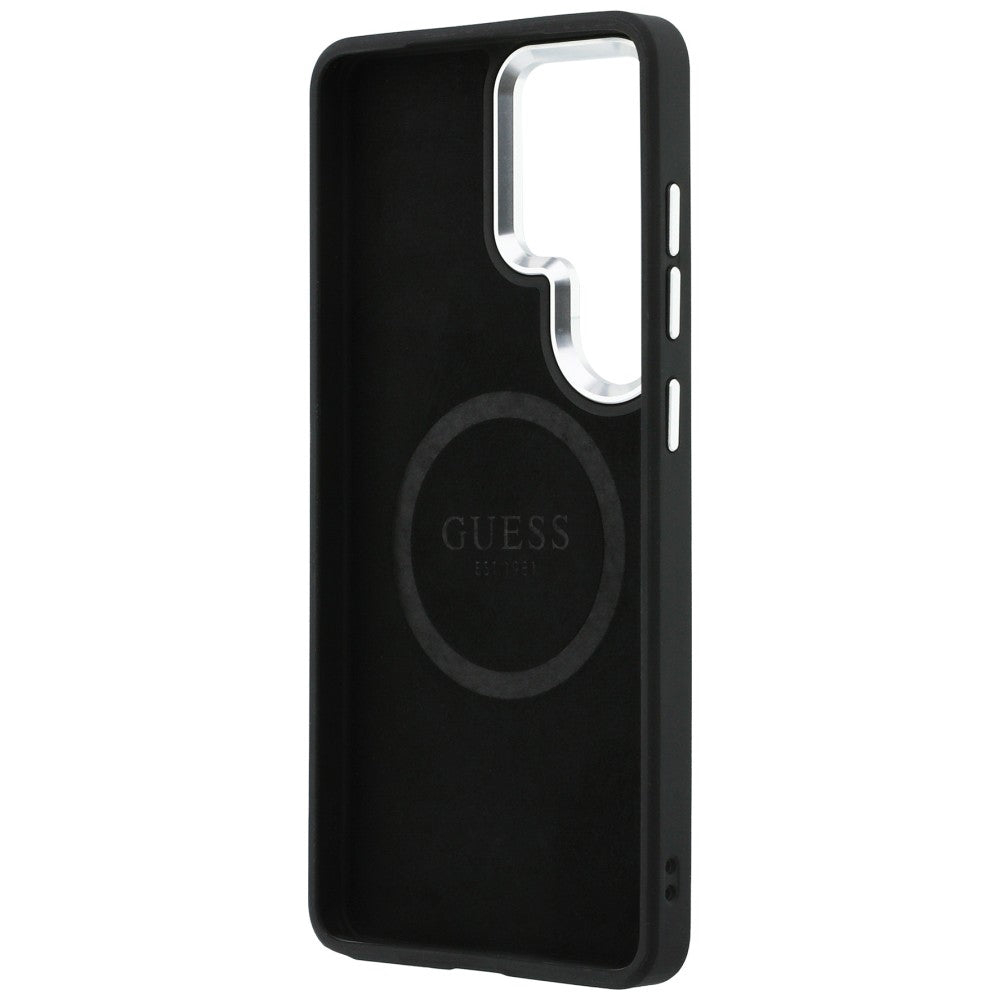 Pouzdro MagSafe pro Samsung Galaxy S26 Ultra S948, Guess, Embossed Ring Triangle Logo, Černá