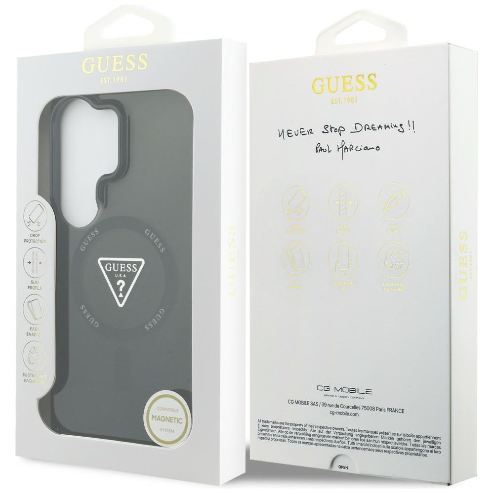Pouzdro MagSafe pro Samsung Galaxy S26 Ultra S948, Guess, IML Gradient Triangle Logo, Černá