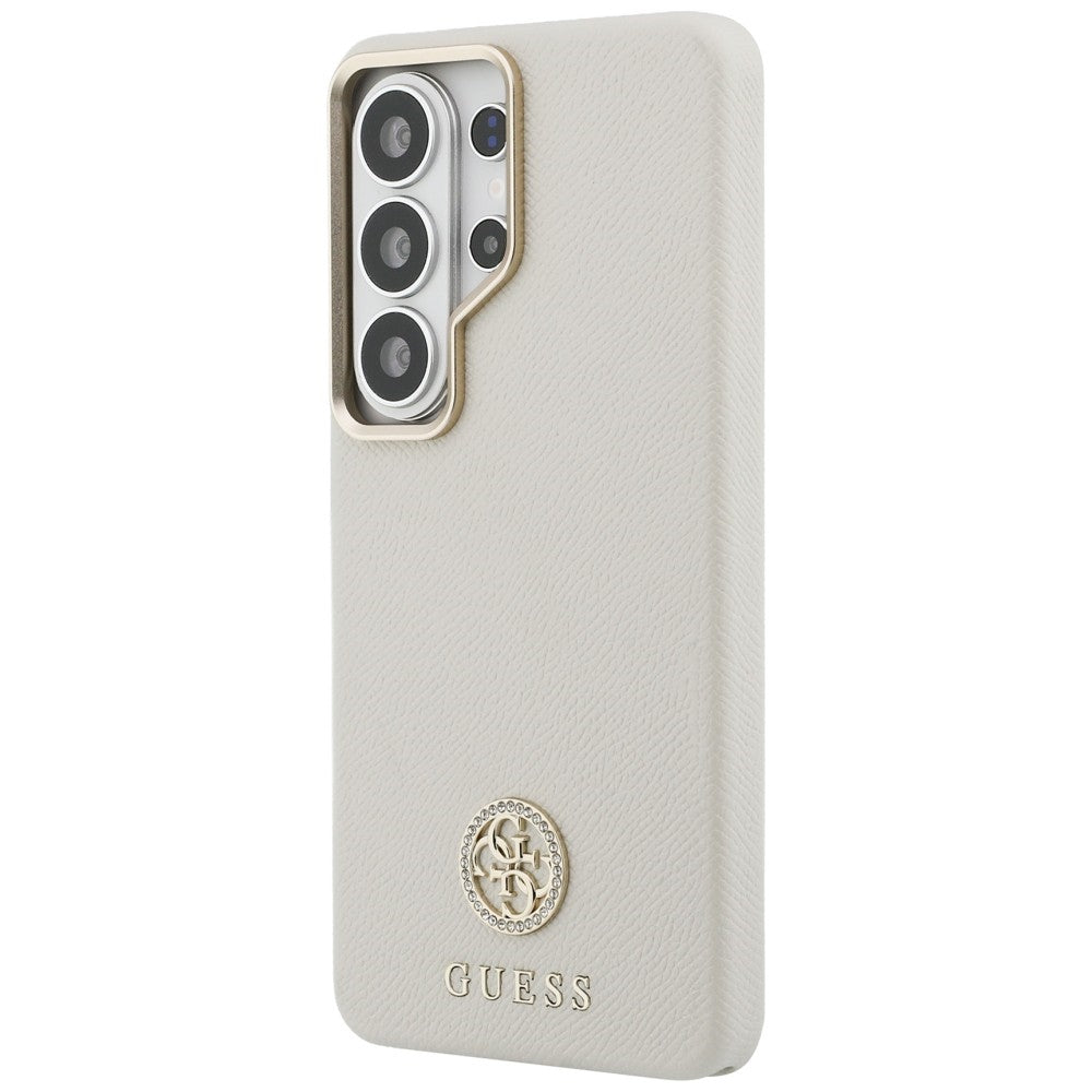 Pouzdro MagSafe pro Samsung Galaxy S26 Ultra S948, Guess, Rhinestone Round Logo, Bežové