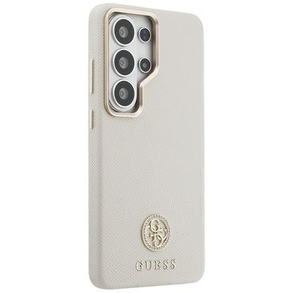 Pouzdro MagSafe pro Samsung Galaxy S26 Ultra S948, Guess, Rhinestone Round Logo, Bežové