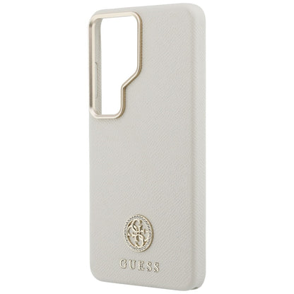 Pouzdro MagSafe pro Samsung Galaxy S26 Ultra S948, Guess, Rhinestone Round Logo, Bežové