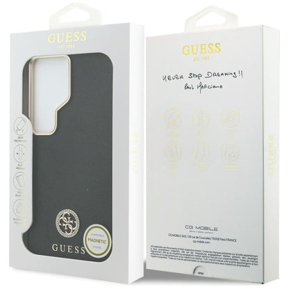 Pouzdro MagSafe pro Samsung Galaxy S26 Ultra S948, Guess, Rhinestone Round Logo, Černá