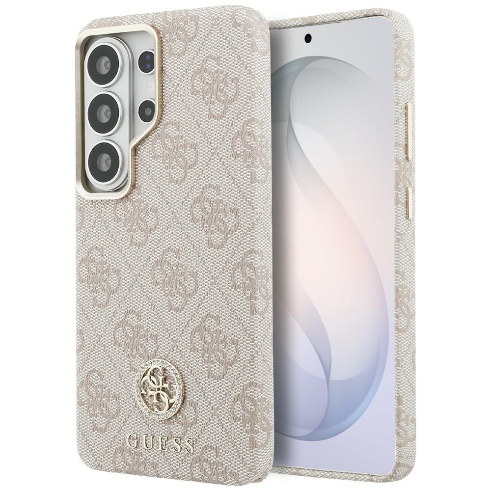 Pouzdro MagSafe pro Samsung Galaxy S26 Ultra S948, Guess, Rhinestone Round Logo, Růžové
