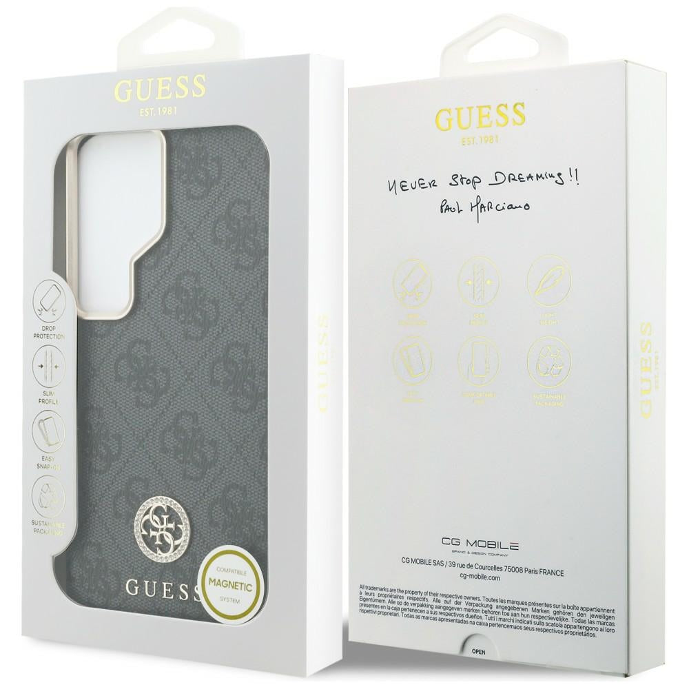 Pouzdro MagSafe pro Samsung Galaxy S26 Ultra S948, Guess, Strass Round Logo, Černá