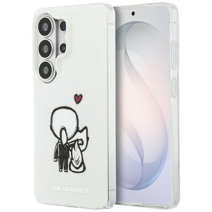 MagSafe pouzdro pro Samsung Galaxy S26 Ultra S948, Karl Lagerfeld, IML Karl & Choupette Back Logo, bílé