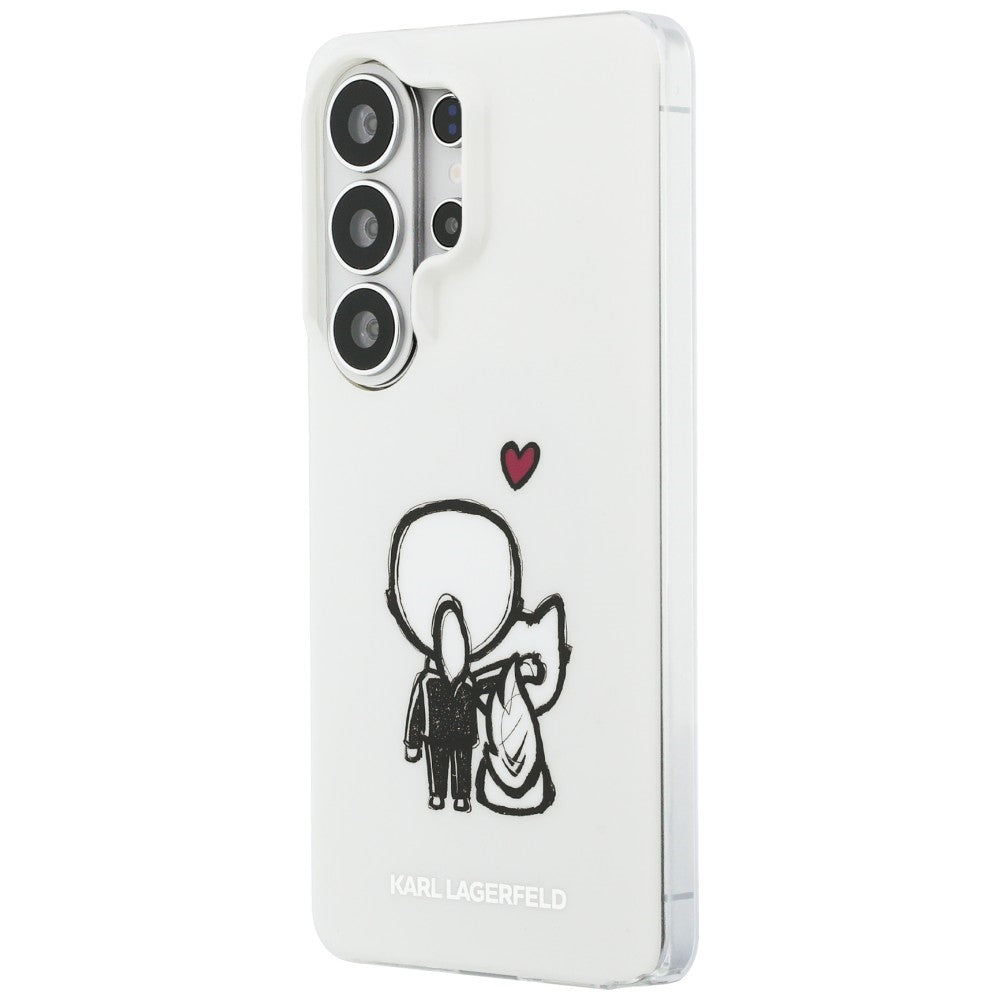 MagSafe pouzdro pro Samsung Galaxy S26 Ultra S948, Karl Lagerfeld, IML Karl & Choupette Back Logo, bílé