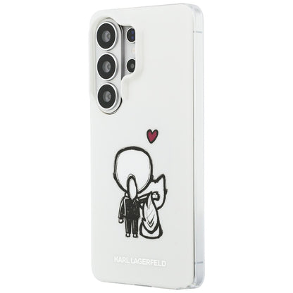MagSafe pouzdro pro Samsung Galaxy S26 Ultra S948, Karl Lagerfeld, IML Karl & Choupette Back Logo, bílé