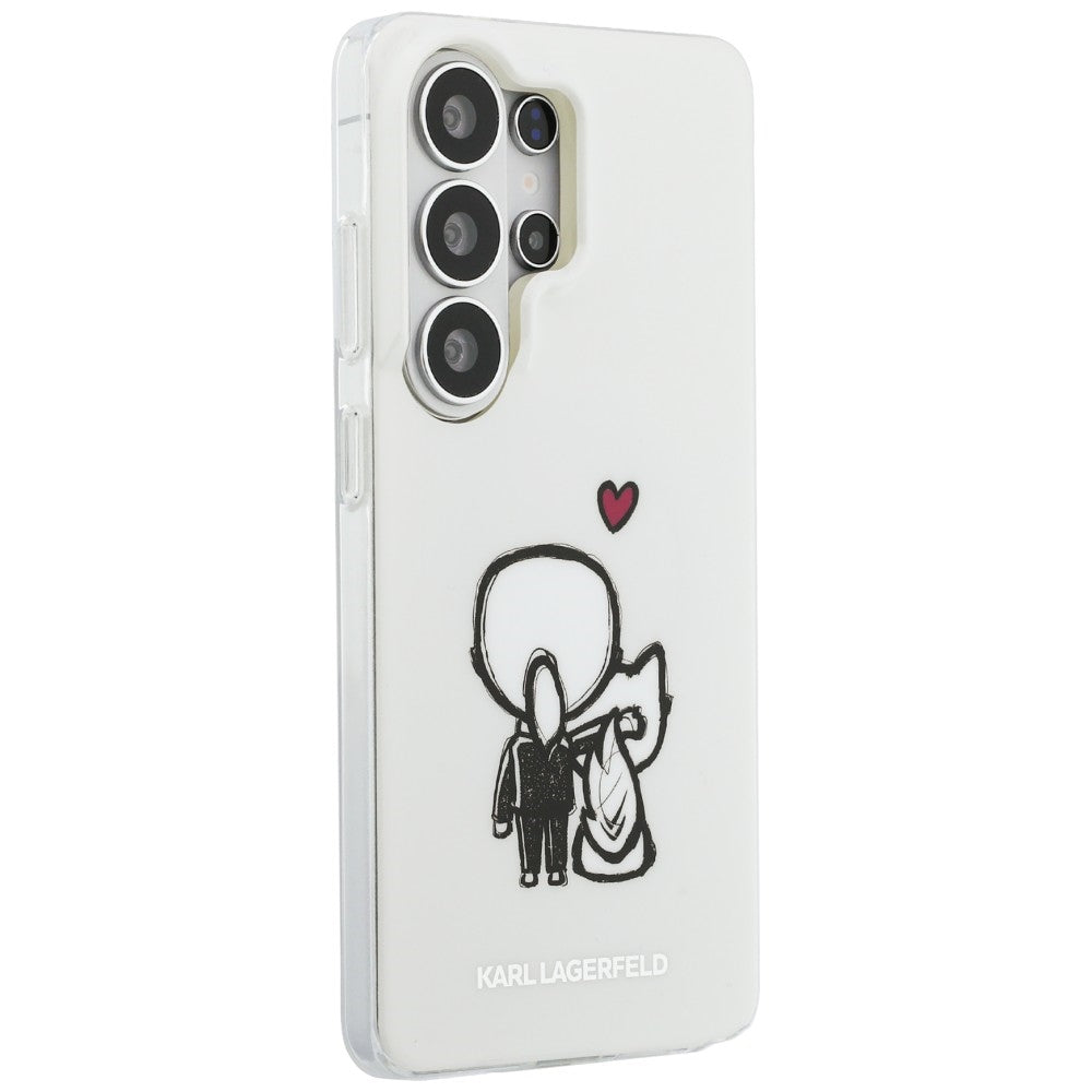 MagSafe pouzdro pro Samsung Galaxy S26 Ultra S948, Karl Lagerfeld, IML Karl & Choupette Back Logo, bílé