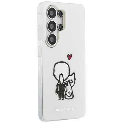 MagSafe pouzdro pro Samsung Galaxy S26 Ultra S948, Karl Lagerfeld, IML Karl & Choupette Back Logo, bílé
