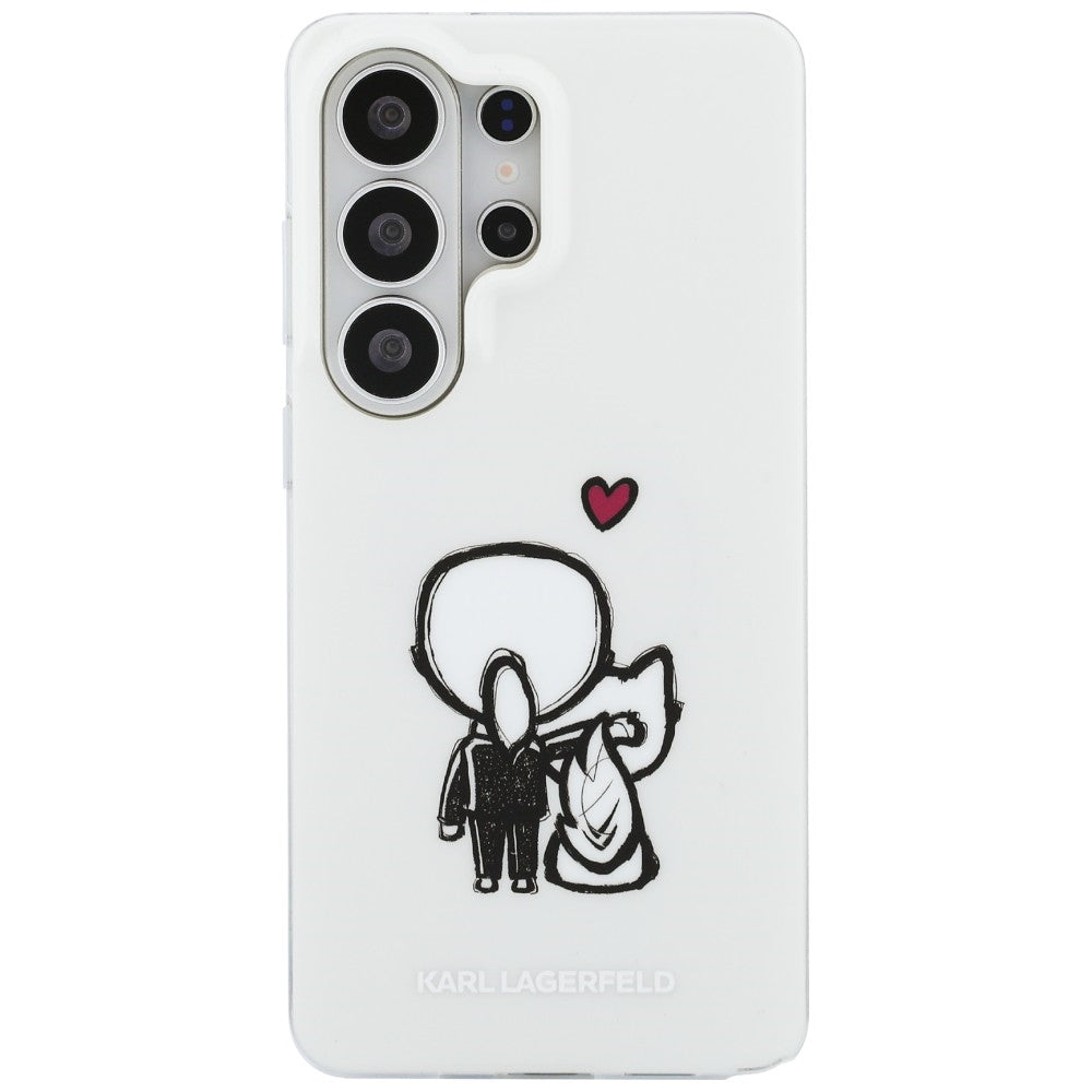 MagSafe pouzdro pro Samsung Galaxy S26 Ultra S948, Karl Lagerfeld, IML Karl & Choupette Back Logo, bílé