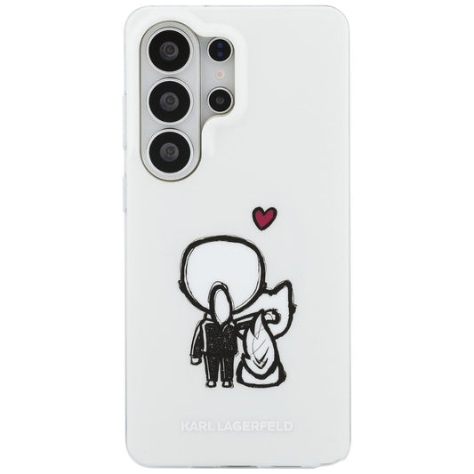 MagSafe pouzdro pro Samsung Galaxy S26 Ultra S948, Karl Lagerfeld, IML Karl & Choupette Back Logo, bílé