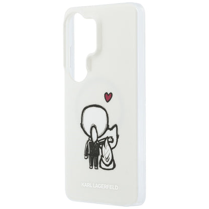 MagSafe pouzdro pro Samsung Galaxy S26 Ultra S948, Karl Lagerfeld, IML Karl & Choupette Back Logo, bílé