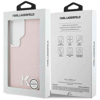 Pouzdro MagSafe pro Samsung Galaxy S26 Ultra S948, Karl Lagerfeld, Karl Head Logo, Růžové