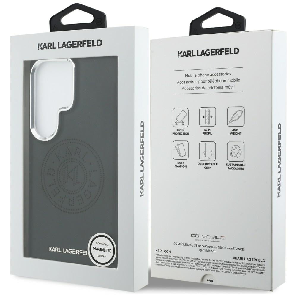 Pouzdro MagSafe pro Samsung Galaxy S26 Ultra S948, Karl Lagerfeld, Karl Round Point Logo, Černá