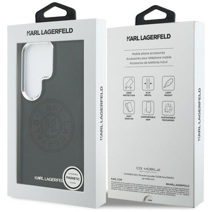 Pouzdro MagSafe pro Samsung Galaxy S26 Ultra S948, Karl Lagerfeld, Karl Round Point Logo, Černá