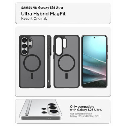 Pouzdro MagSafe pro Samsung Galaxy S26 Ultra S948, Spigen, Ultra Hybrid, Saténově černé ACS10681