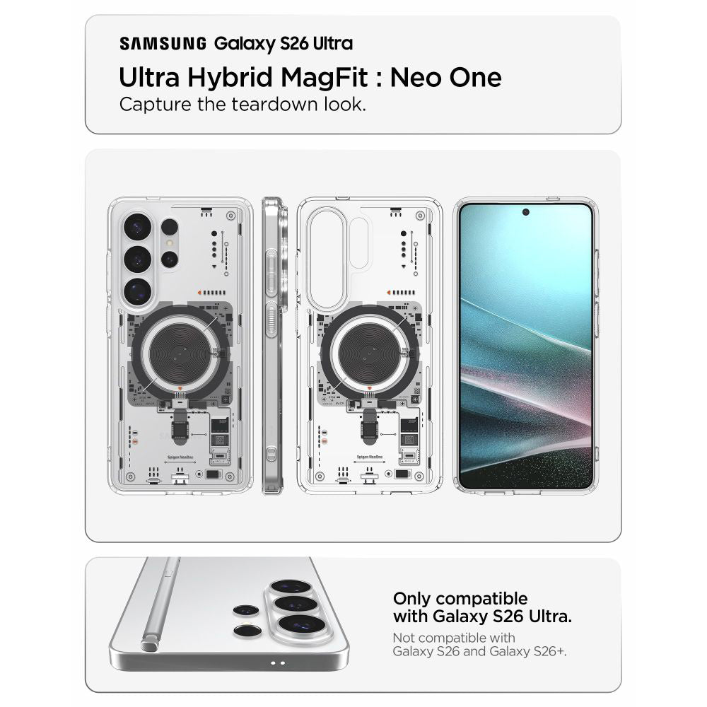 Pouzdro MagSafe pro Samsung Galaxy S26 Ultra S948, Spigen, Ultra Hybrid Neo One, Transparentní ACS11206