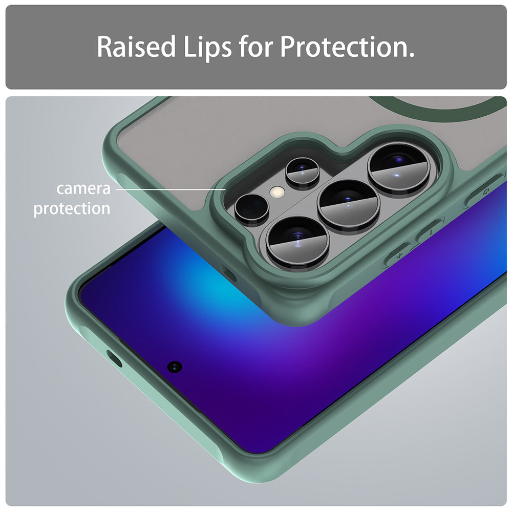 MagSafe Case for Samsung Galaxy S26 Ultra, Techsuit, HaloFrost II, Green