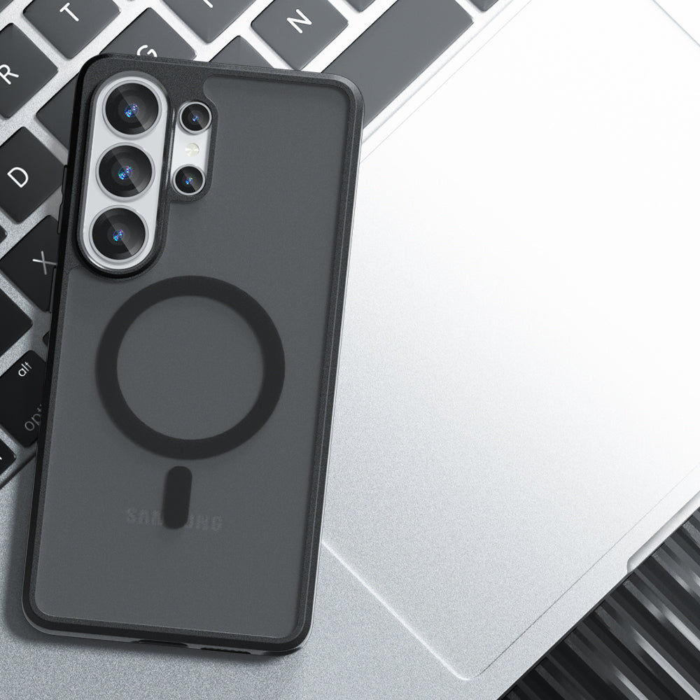 Pouzdro MagSafe pro Samsung Galaxy S26 Ultra, Techsuit, PureFrost, Saténově černé