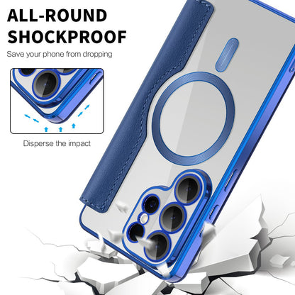 Pouzdro MagSafe pro Samsung Galaxy S26 Ultra, Techsuit, SmartMag Book, Modrá