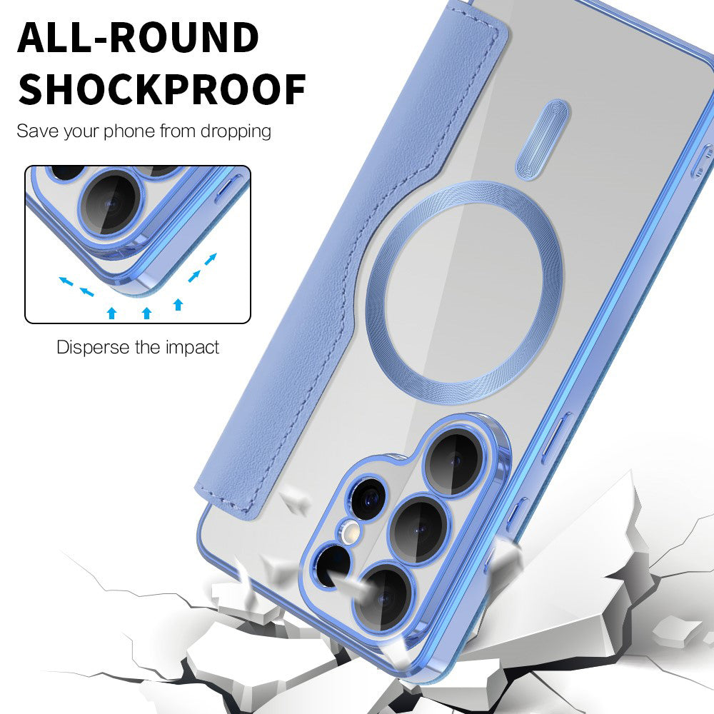 Pouzdro MagSafe pro Samsung Galaxy S26 Ultra, Techsuit, SmartMag Book, Modrá