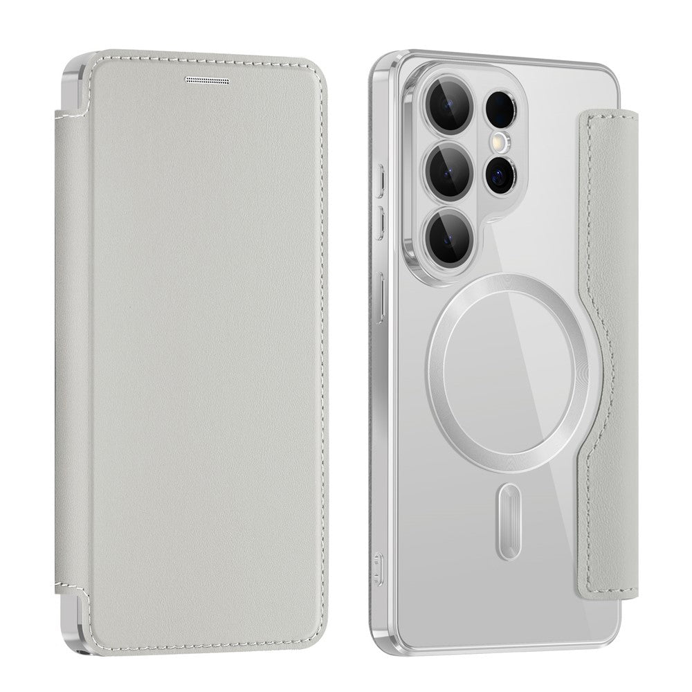 Pouzdro MagSafe pro Samsung Galaxy S26 Ultra, Techsuit, SmartMag Book, Šedé