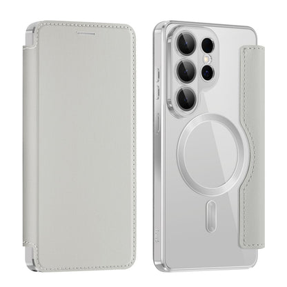 Pouzdro MagSafe pro Samsung Galaxy S26 Ultra, Techsuit, SmartMag Book, Šedé