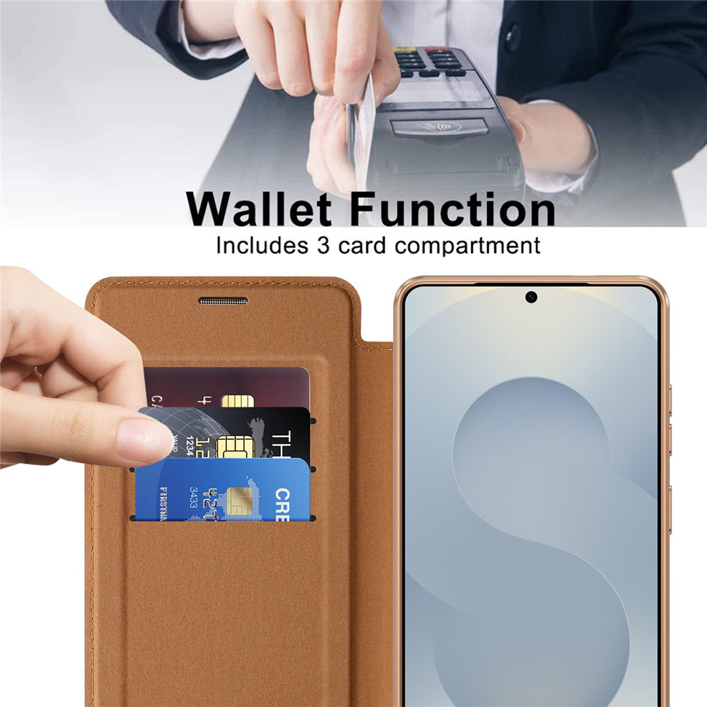 Pouzdro MagSafe pro Samsung Galaxy S26 Ultra, Techsuit, SmartMag Book, Hnědá