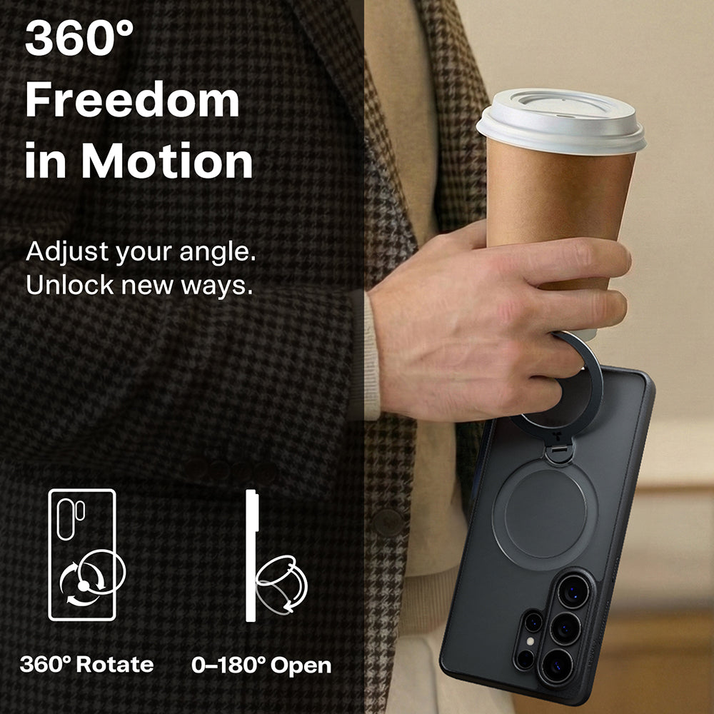 Pouzdro MagSafe pro Samsung Galaxy S26 Ultra, Torras, Ostand Spin, Mov