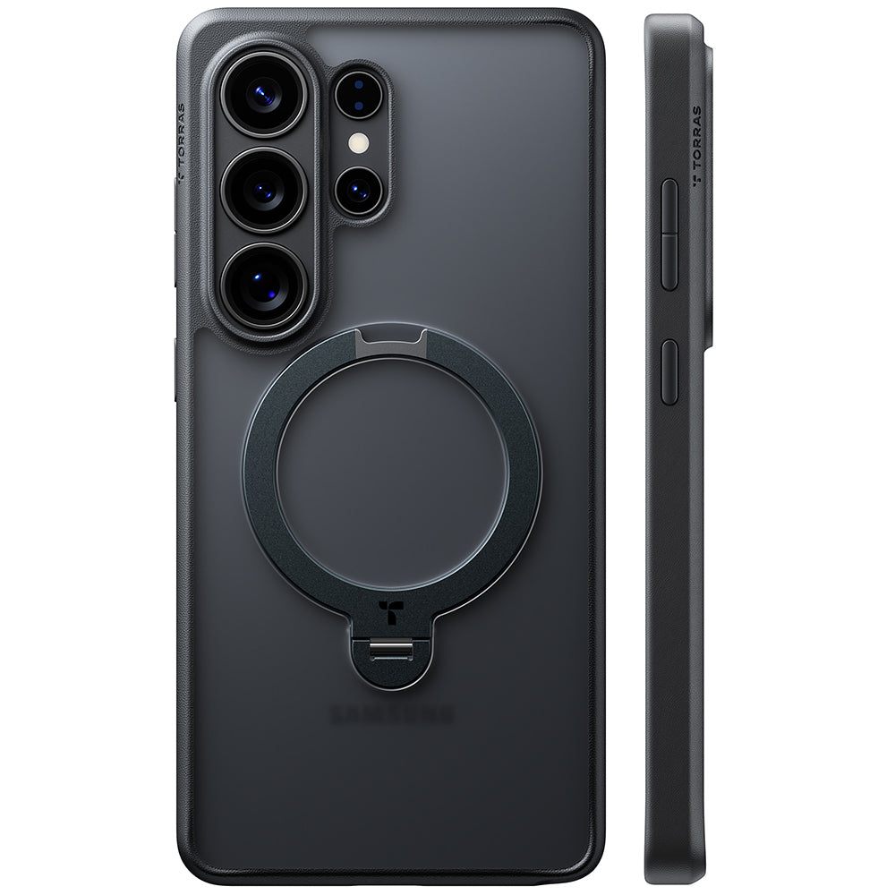 Pouzdro MagSafe pro Samsung Galaxy S26 Ultra, Torras, Ostand Spin, Černá