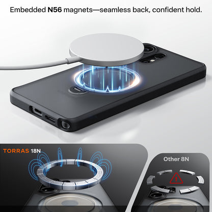 Pouzdro MagSafe pro Samsung Galaxy S26 Ultra, Torras, Ostand Spin, Černá
