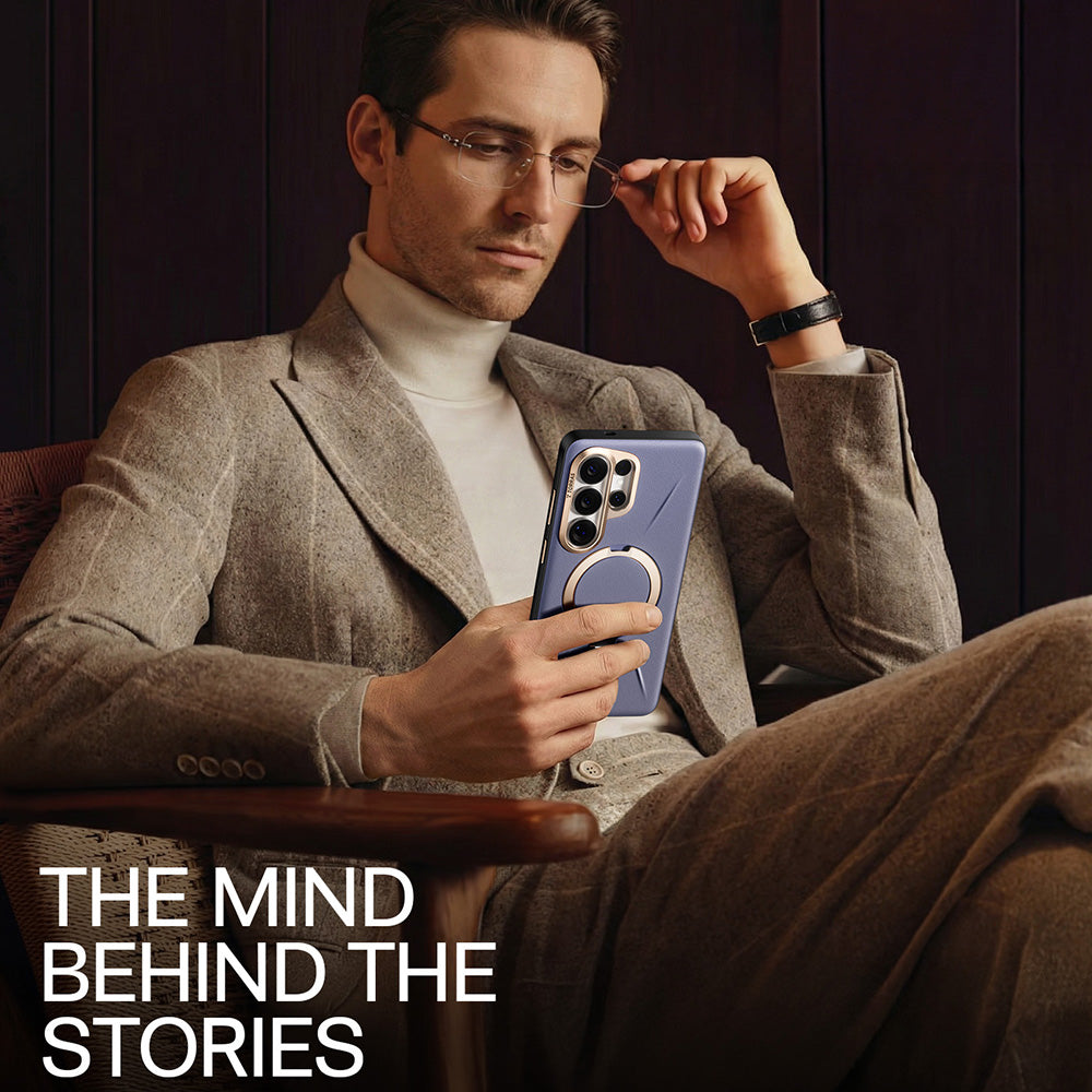 Pouzdro MagSafe pro Samsung Galaxy S26 Ultra, Torras, QPRO Leather, Fialové