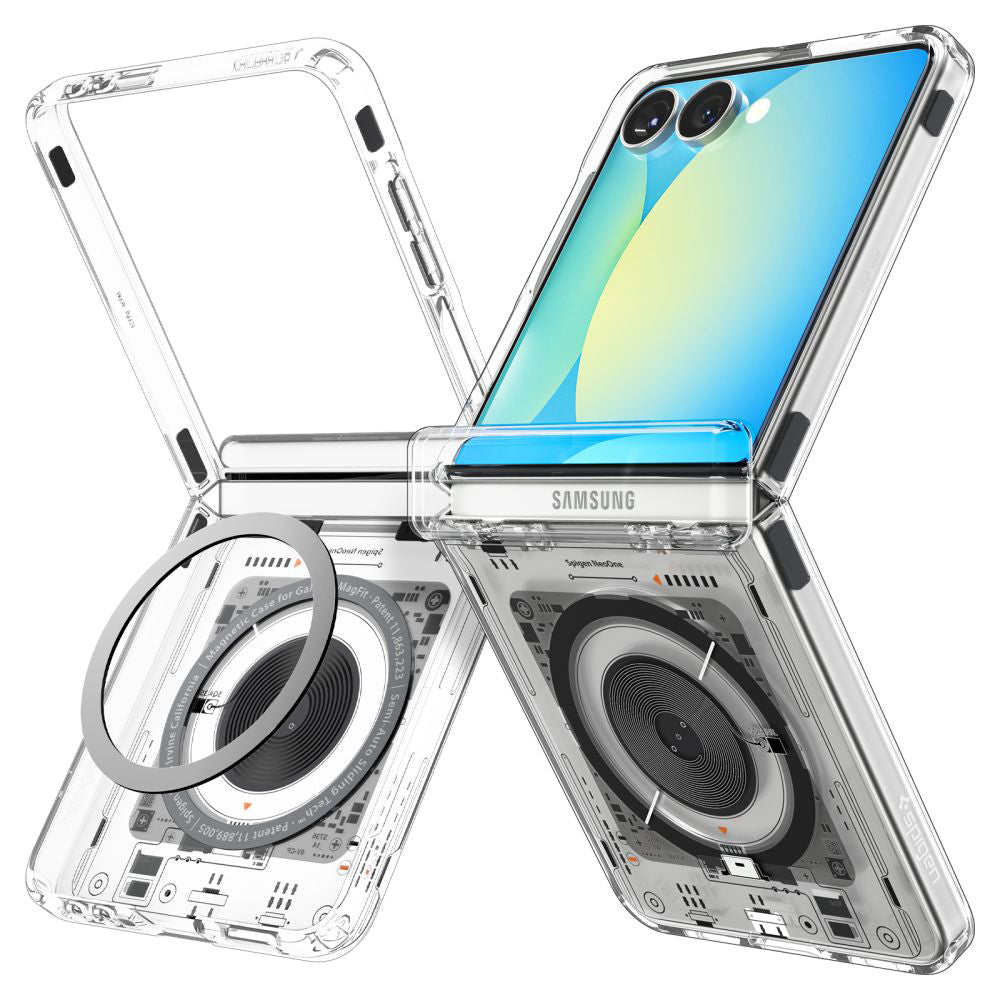 Pouzdro MagSafe pro Samsung Galaxy Z Flip7 F766, Spigen, Ultra Hybrid Pro Neo One, Transparentní ACS09560