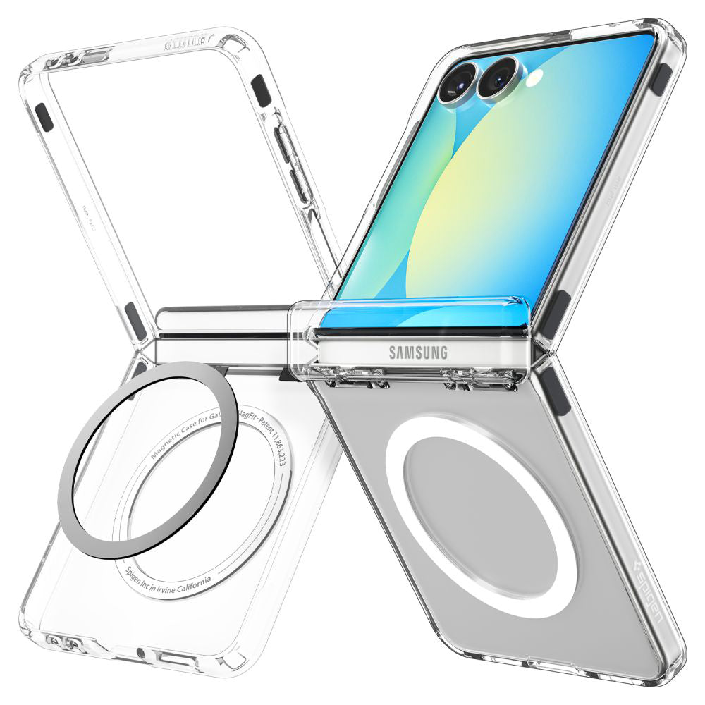 Pouzdro MagSafe pro Samsung Galaxy Z Flip7 F766, Spigen, Ultra Hybrid Pro, Transparentní ACS09559