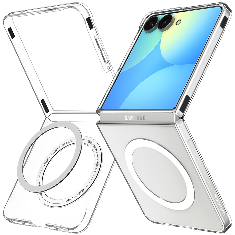 MagSafe pouzdro pro Samsung Galaxy Z Flip8 F776, Spigen, Air Skin, Průhledná bílá ACS11521