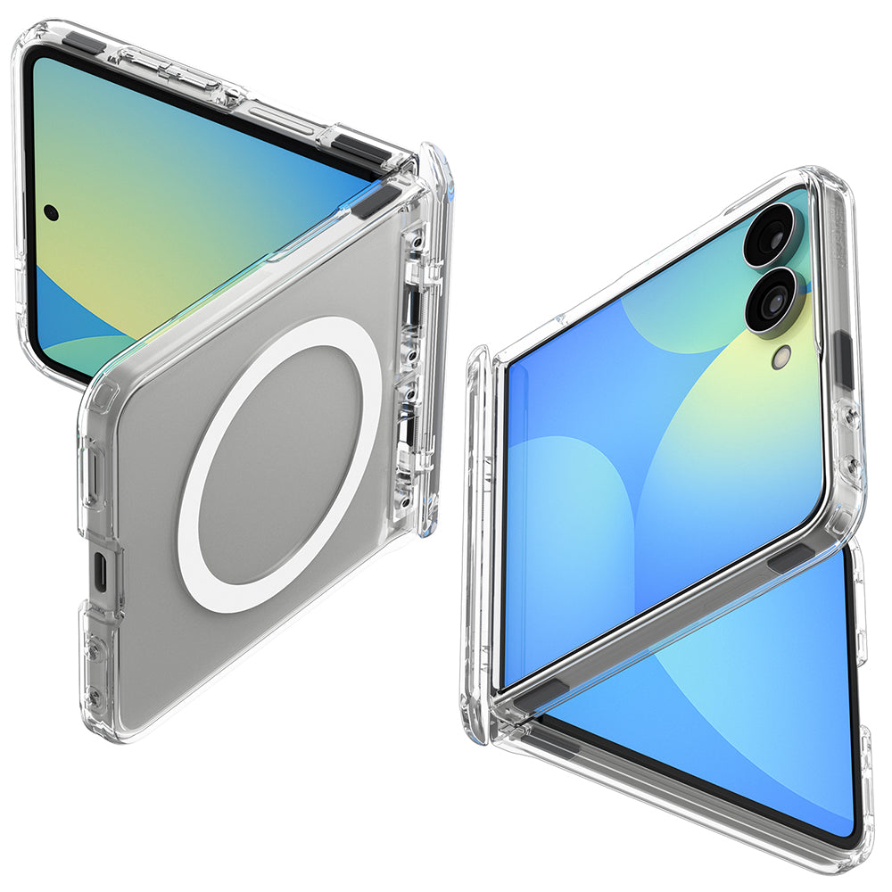 MagSafe pouzdro pro Samsung Galaxy Z Flip8 F776, Spigen, Ultra Hybrid Pro, Průhledná bílá ACS11524
