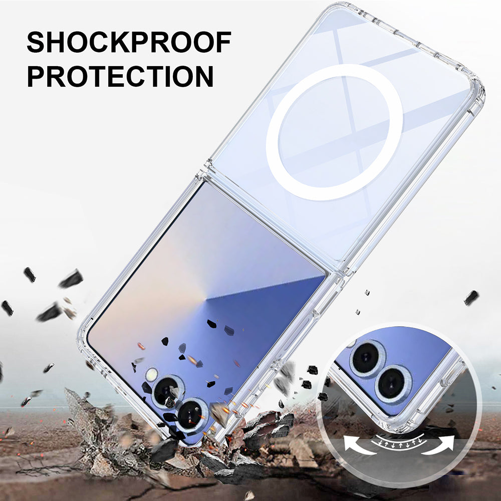 MagSafe pouzdro pro Samsung Galaxy Z Flip8 F776, Techsuit, Pro, Transparentní