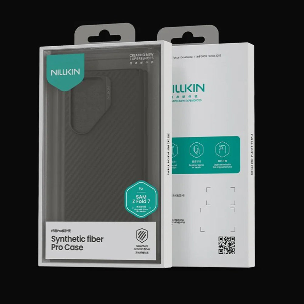 MagSafe pouzdro pro Samsung Galaxy Z Fold7 F966, Nillkin, Synthetic Fiber Pro, černé