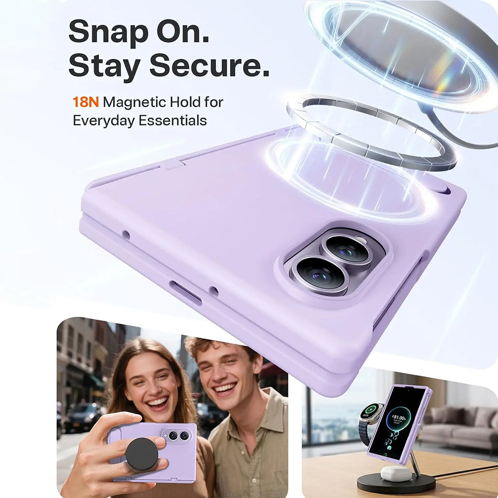 MagSafe pouzdro pro Samsung Galaxy Z Fold8 F971, Torras, Ostand L1 Guardian, Světle fialová