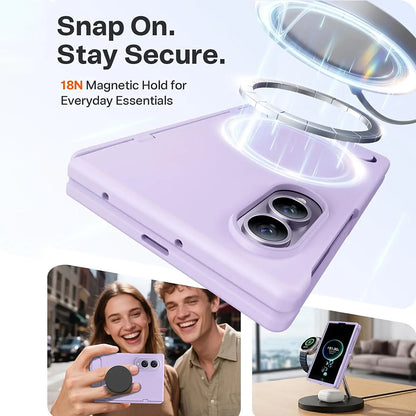 MagSafe pouzdro pro Samsung Galaxy Z Fold8 F971, Torras, Ostand L1 Guardian, Světle fialová