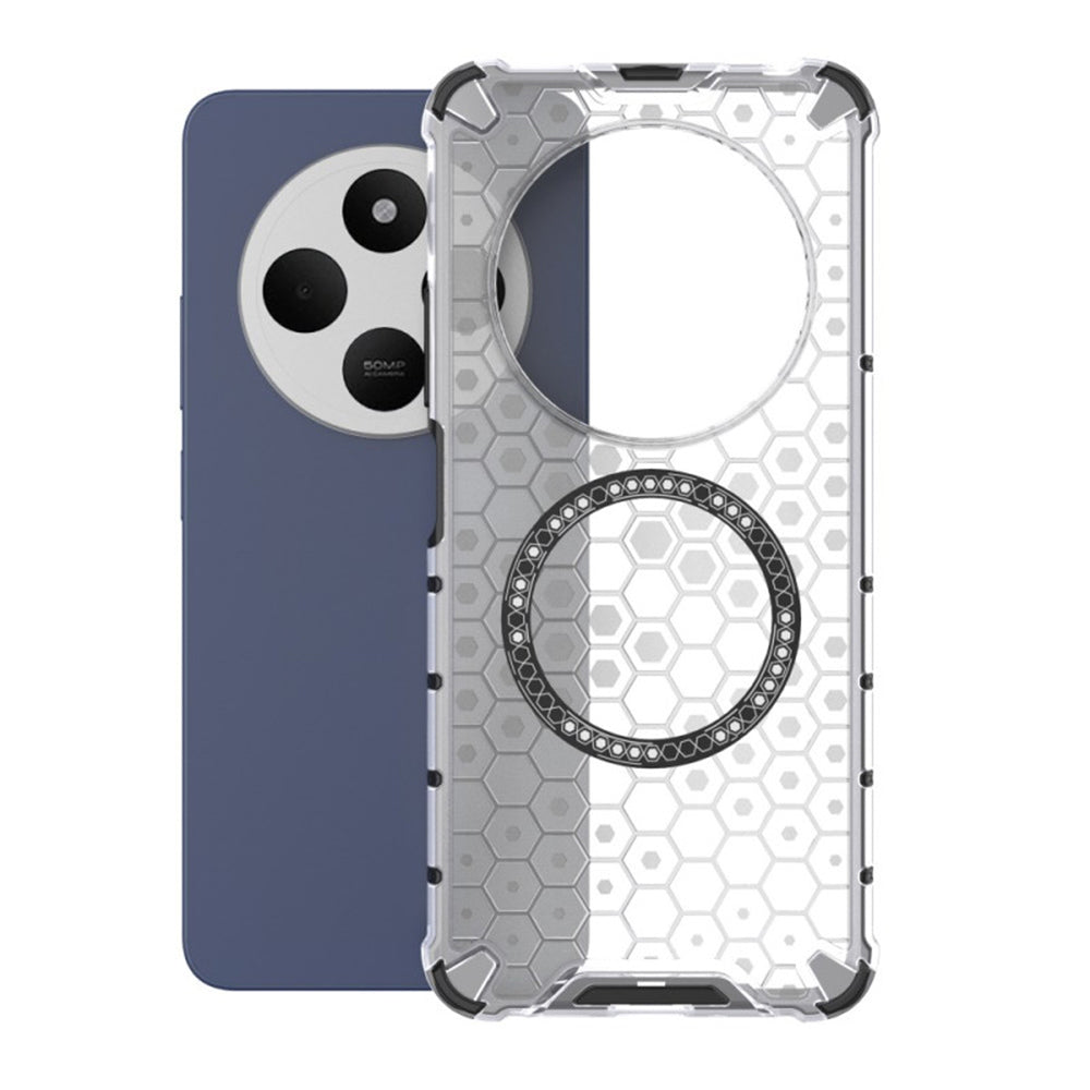 MagSafe Case for Xiaomi Poco C75 / Redmi 14C, Techsuit, HoneyComb Shield, White