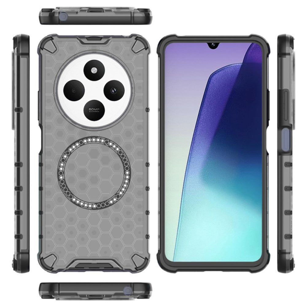 MagSafe pouzdro pro Xiaomi Poco C75 / Redmi 14C, Techsuit, HoneyComb Shield, černé